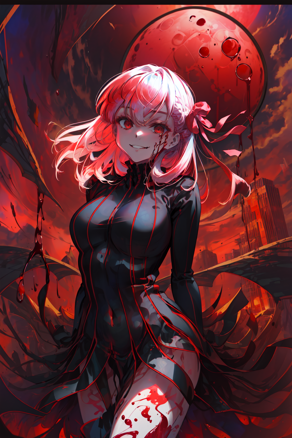 00240-2631568919-masterpiece,best quality,1girl,dark sakura,striped dress,hair ribbon,evil smile,standing,arms behind back,cityscape,red sky,red.png